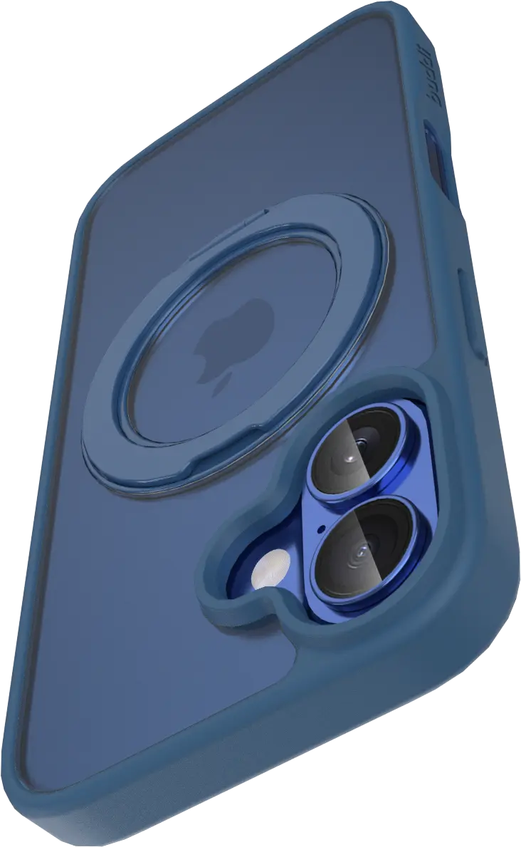Buddi Frost Apple iPhone 16 Hoesje MagSafe Ring Stand Matte Donker Blauw afbeelding 11