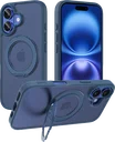 Buddi Frost Apple iPhone 16 Hoesje MagSafe Ring Stand Matte Donker Blauw