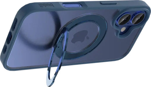 Buddi Frost Apple iPhone 16 Hoesje MagSafe Ring Stand Matte Donker Blauw afbeelding 6