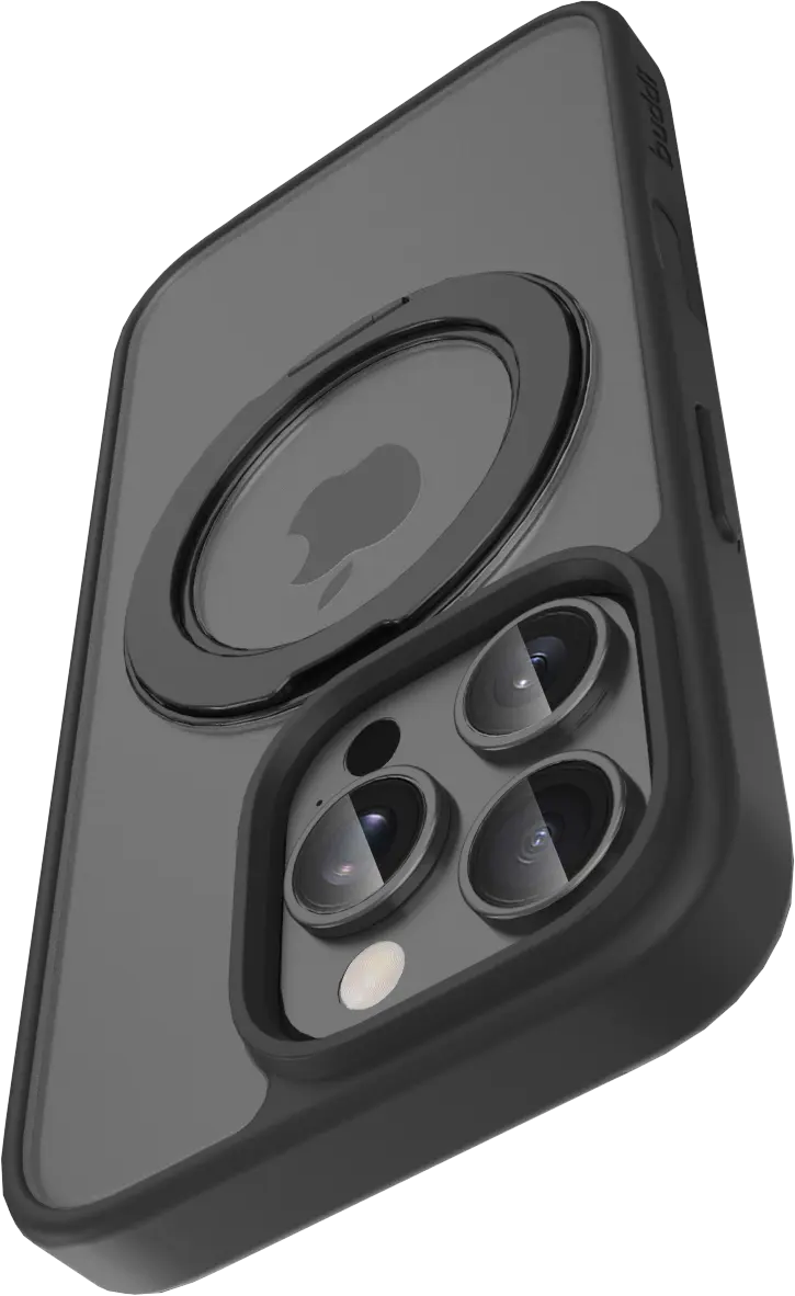 Buddi Frost Apple iPhone 16 Pro Max Hoesje MagSafe Ring Stand Matte Zwart afbeelding 11