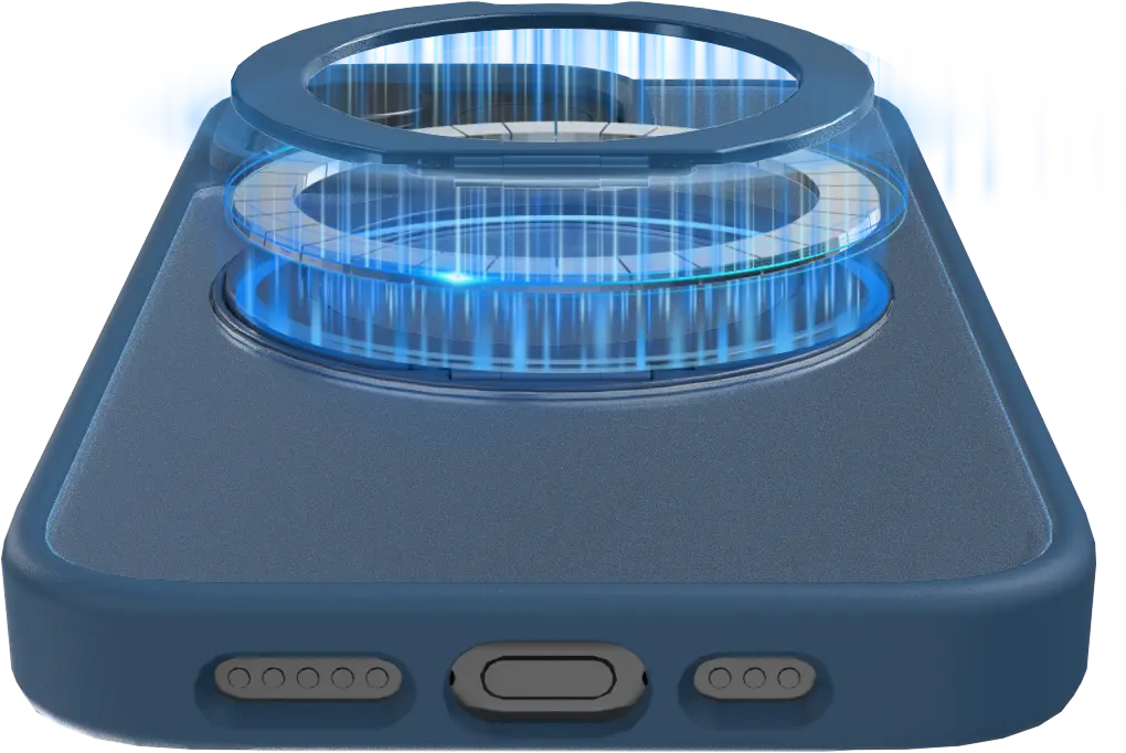 Buddi Frost Apple iPhone 16 Pro Max Hoesje MagSafe Ring Stand Matte Donker Blauw afbeelding 6