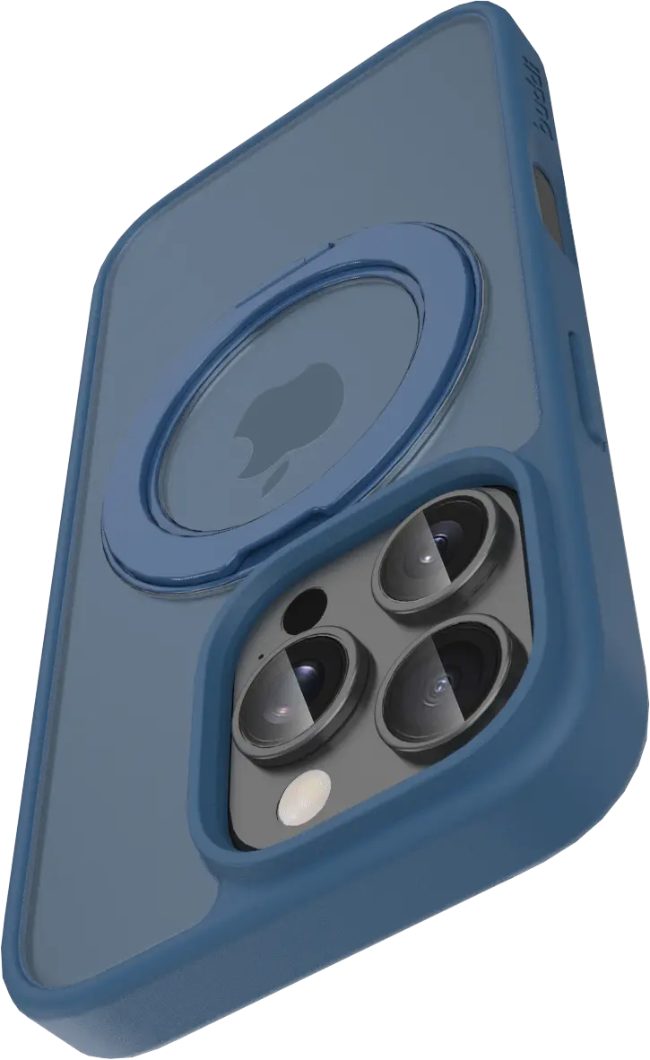 Buddi Frost Apple iPhone 16 Pro Max Hoesje MagSafe Ring Stand Matte Donker Blauw afbeelding 11