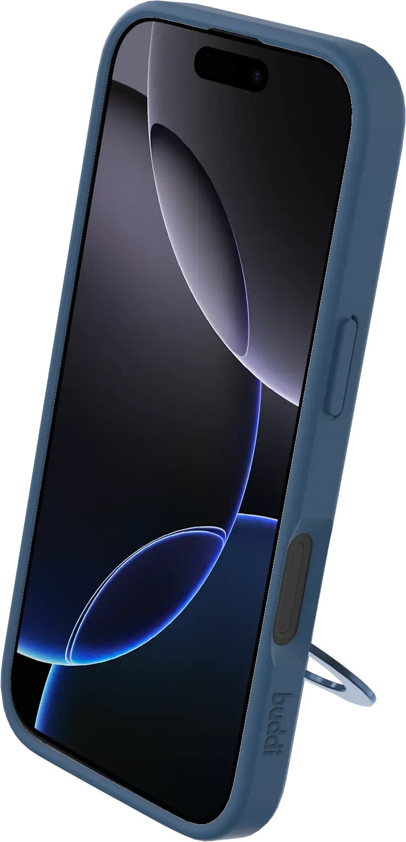 Buddi Frost Apple iPhone 16 Pro Max Hoesje MagSafe Ring Stand Matte Donker Blauw afbeelding 9