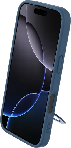 Buddi Frost Apple iPhone 16 Pro Max Hoesje MagSafe Ring Stand Matte Donker Blauw afbeelding 9