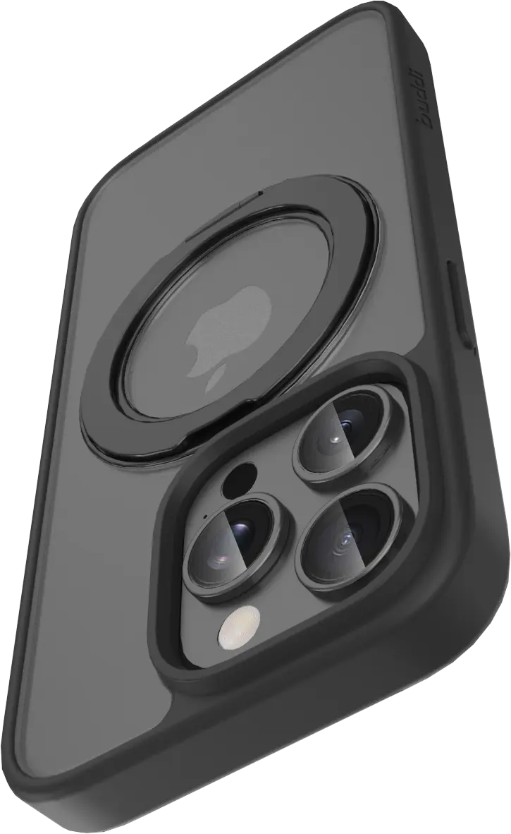 Buddi Frost Apple iPhone 15 Pro Hoesje MagSafe Ring Stand Matte Zwart afbeelding 8