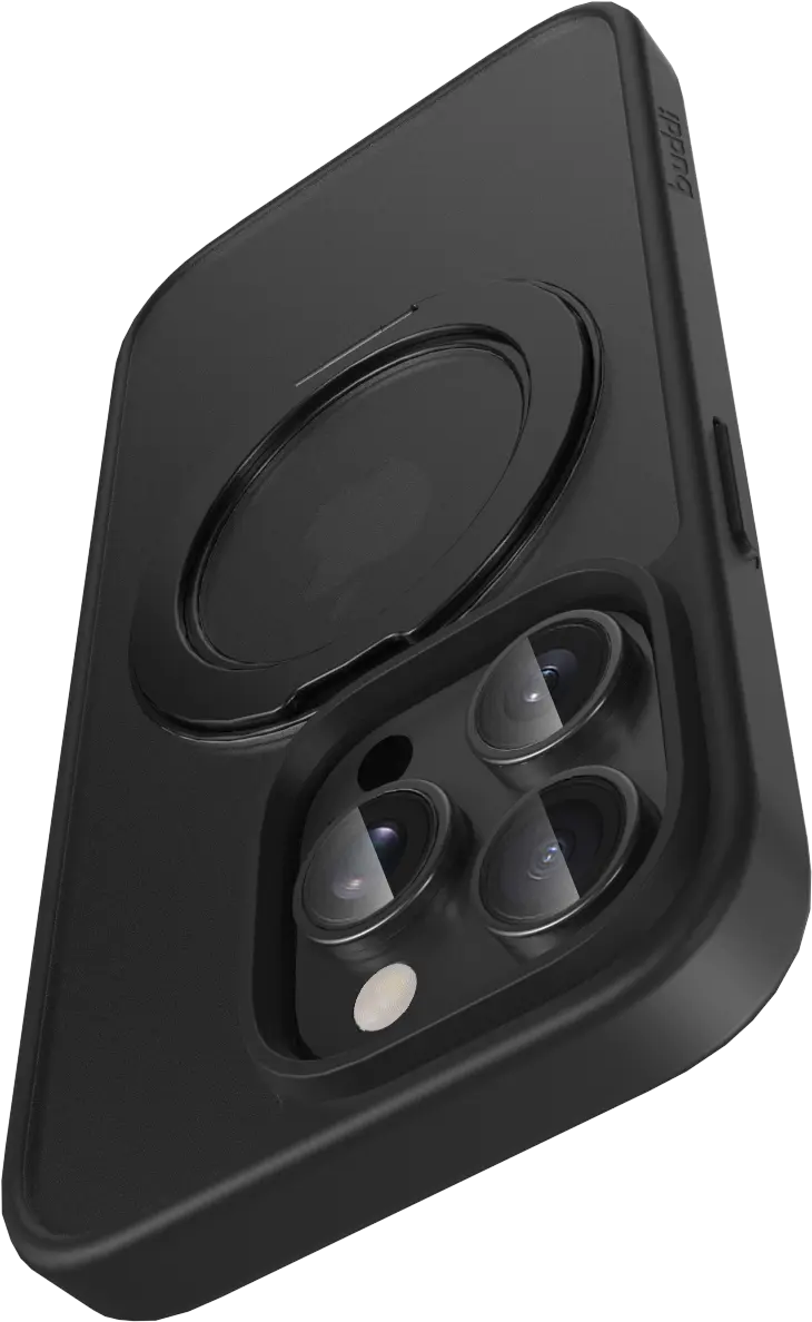 Buddi Frost Apple iPhone 14 Pro Max Hoesje MagSafe Ring Stand Matte Zwart afbeelding 11