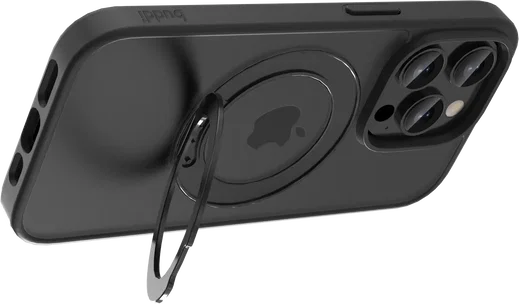 Buddi Frost Apple iPhone 14 Pro Max Hoesje MagSafe Ring Stand Matte Zwart afbeelding 7