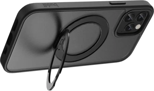 Buddi Frost Apple iPhone 12 / 12 Pro Hoesje MagSafe Ring Stand Matte Zwart afbeelding 7