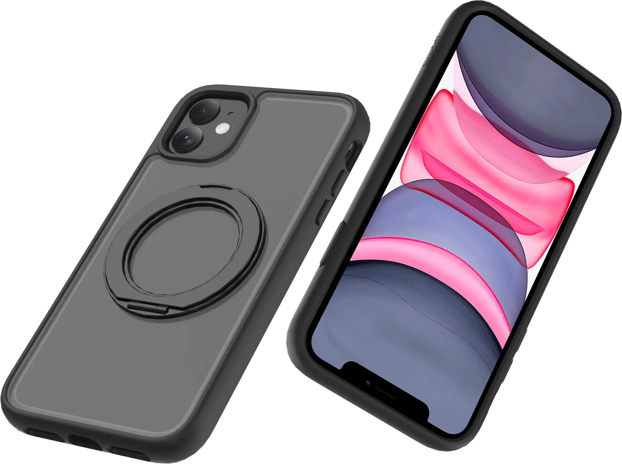 Buddi Frost Apple iPhone 11 Hoesje MagSafe Ring Stand Matte Zwart afbeelding 12