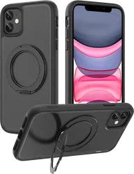 Buddi Frost Apple iPhone 11 Hoesje MagSafe Ring Stand Matte Zwart afbeelding