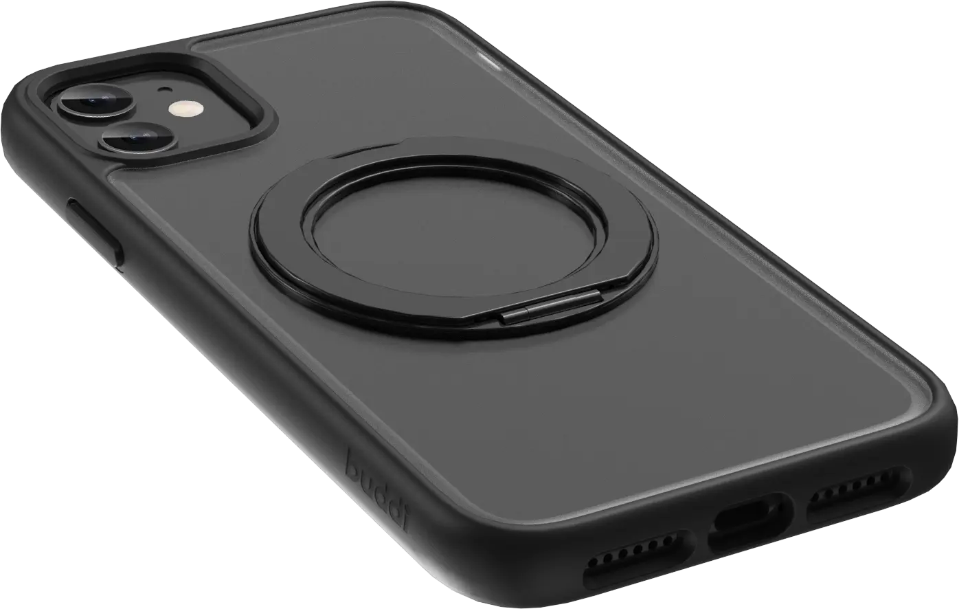 Buddi Frost Apple iPhone 11 Hoesje MagSafe Ring Stand Matte Zwart afbeelding 8
