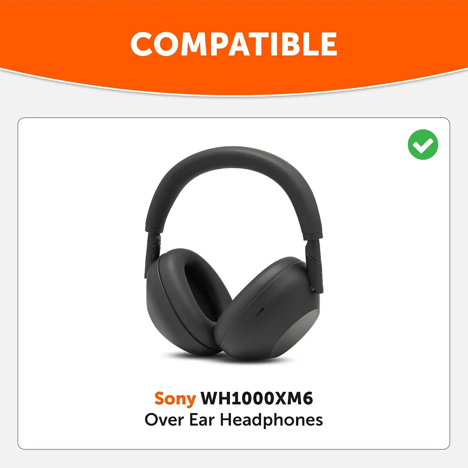 SBG Sony WH-1000XM6 Koptelefoon Vervangende Hoofdkussens Zwart afbeelding 2
