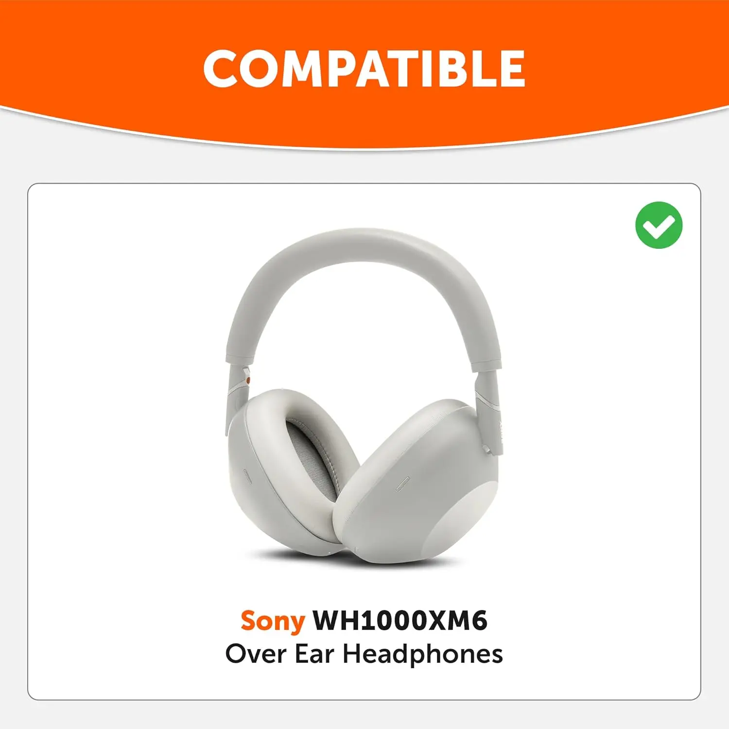 SBG Sony WH-1000XM6 Koptelefoon Vervangende Hoofdkussens Zilver afbeelding 2