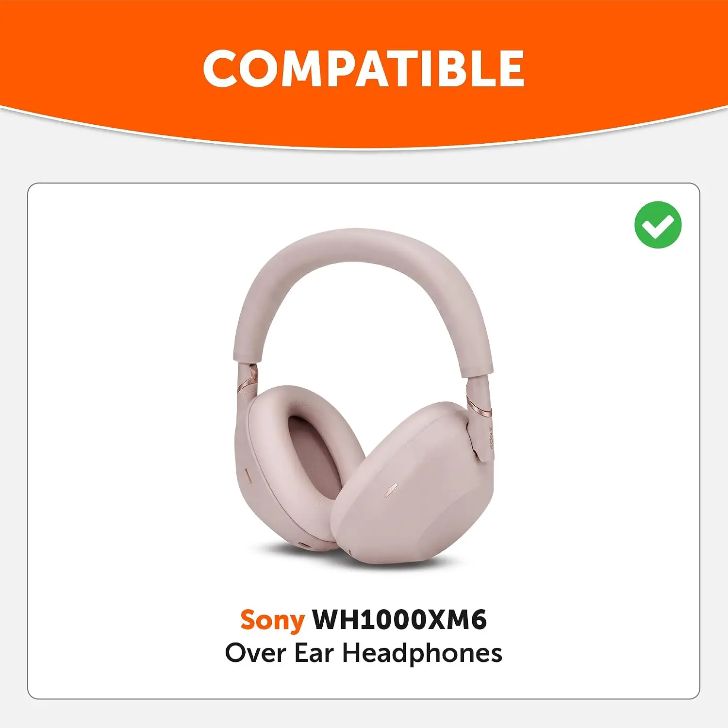 SBG Sony WH-1000XM6 Koptelefoon Vervangende Hoofdkussens Roze afbeelding 2