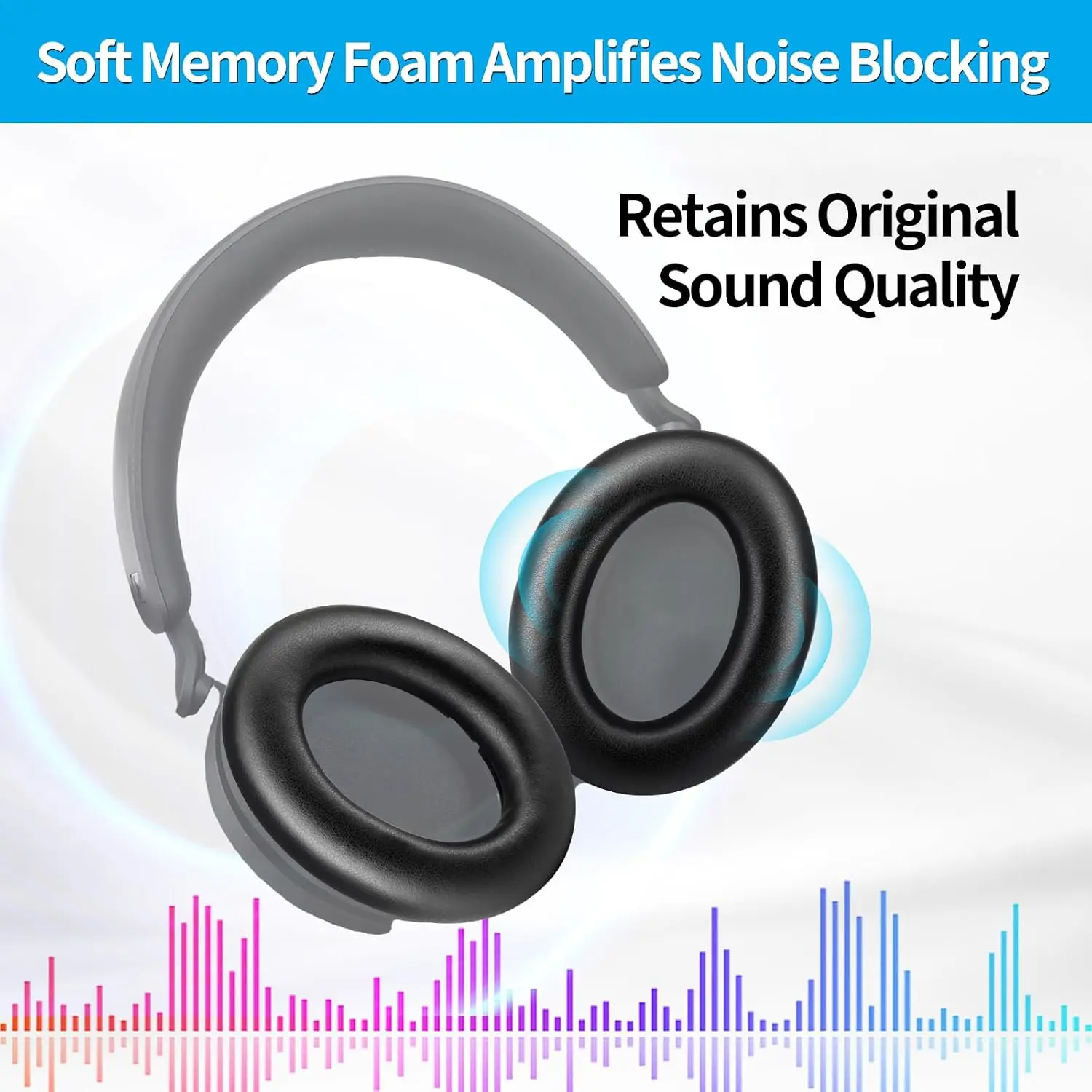SBG Sennheiser Accentum Koptelefoon Vervangende Hoofdkussens Zwart afbeelding 3