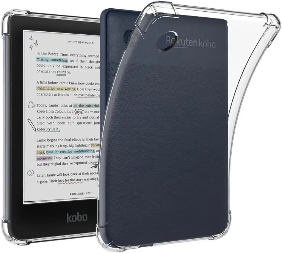 Kobo Clara Colour / Clara BW Hoes Schokbestendige TPU Back Cover Transparant afbeelding 1