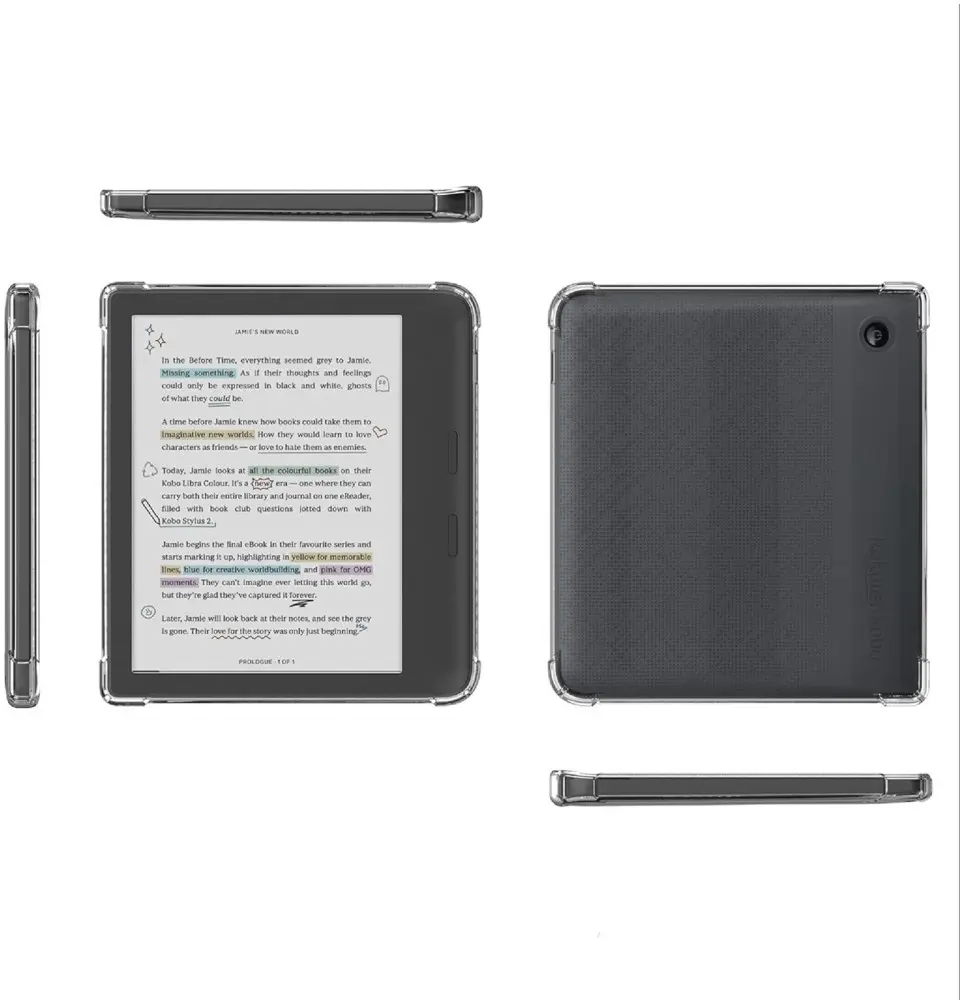 Kobo Libra Colour Hoes Schokbestendige TPU Back Cover Transparant afbeelding 6