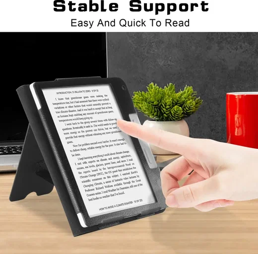 Kobo Libra 2 / Libra Colour Hoes SleepCover Book Case Standaard Zwart afbeelding 3