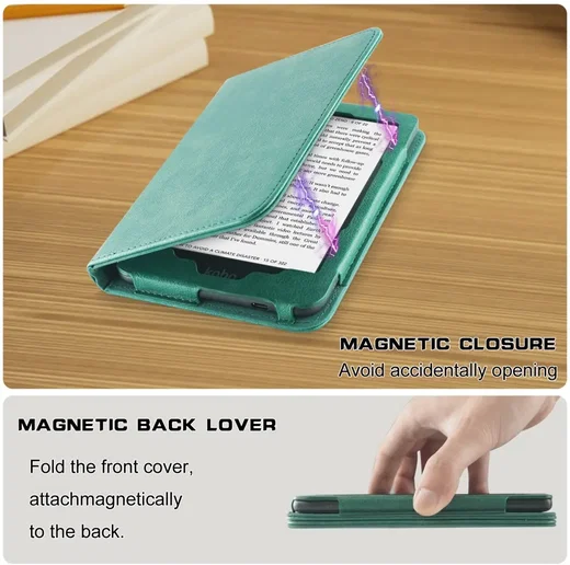 Origineel Kobo Clara Colour / Clara 2E Hoes SleepCover Book Case Standaard Groen afbeelding 4