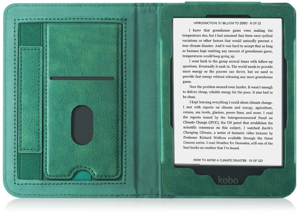 Origineel Kobo Clara Colour / Clara 2E Hoes SleepCover Book Case Standaard Groen afbeelding 2