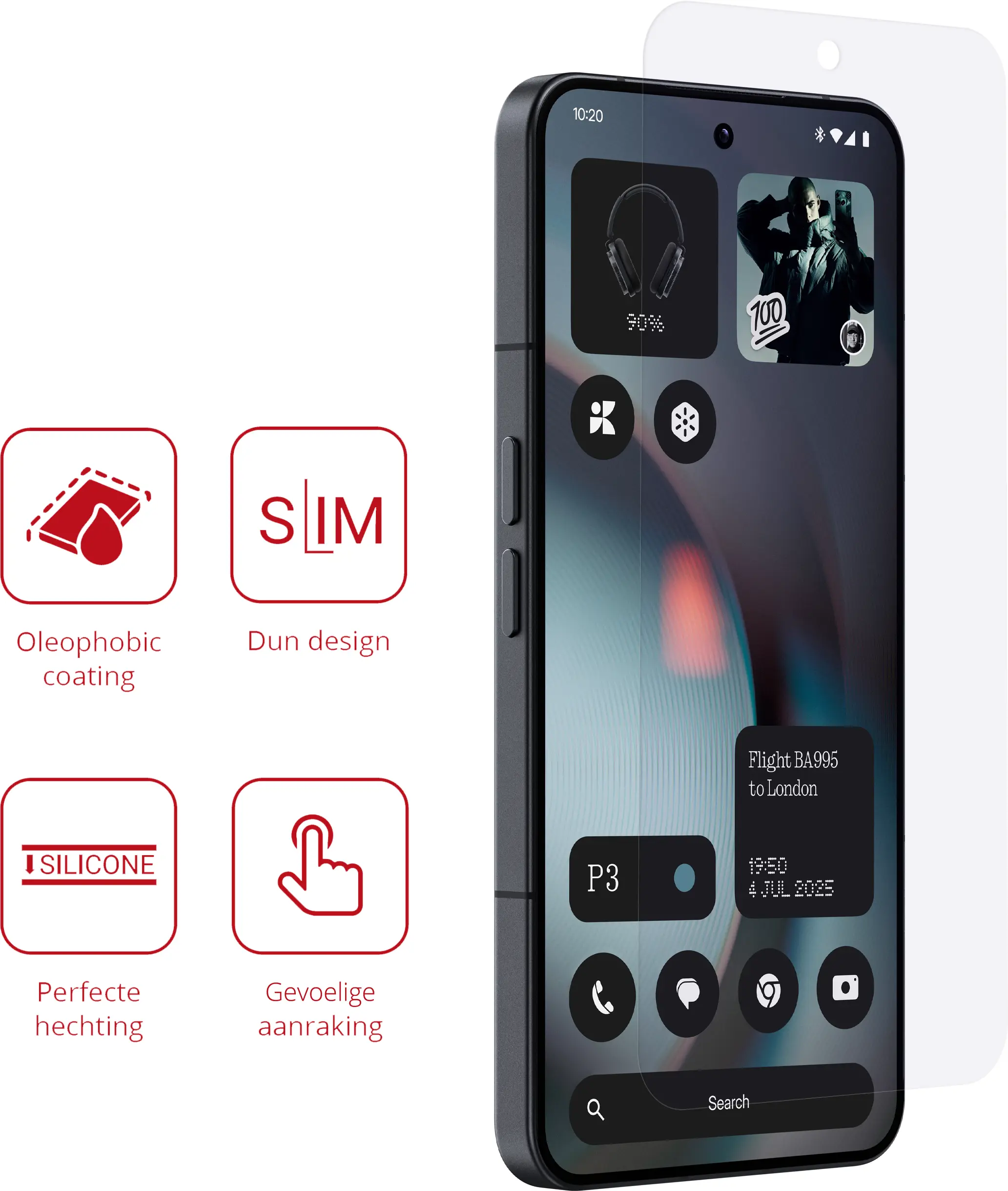 Rosso Nothing Phone 4b Screen Protector Case Friendly Folie Duo Pack afbeelding 2