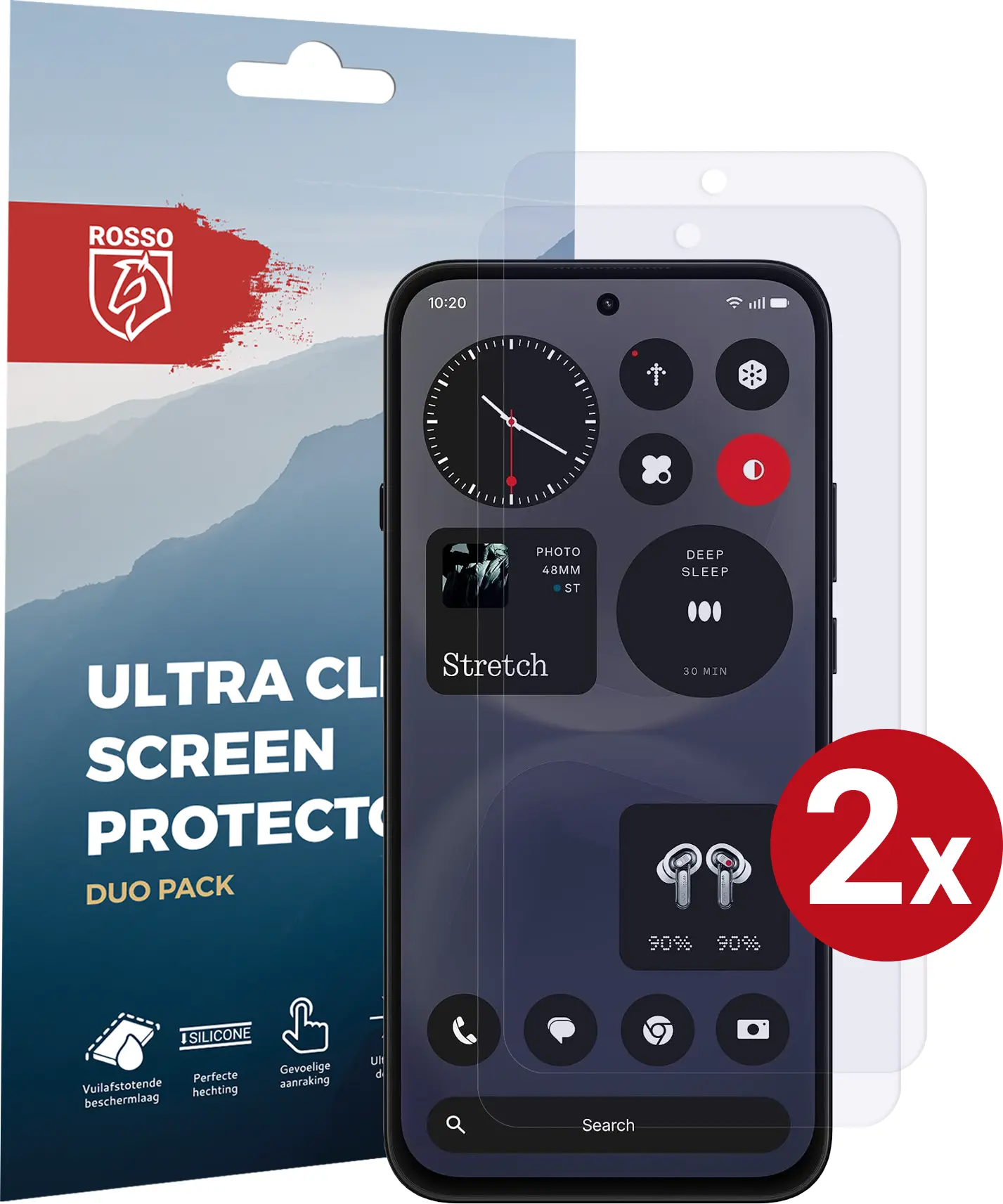 Rosso Nothing Phone 4b Screen Protector Case Friendly Folie Duo Pack afbeelding 1