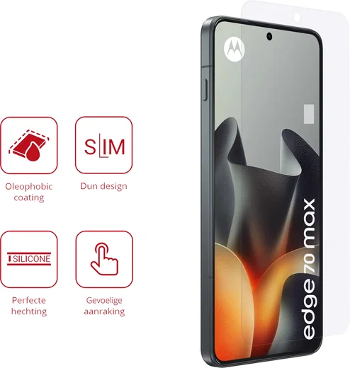 Rosso Motorola Edge 70 Max Screen Protector Case Friendly Folie Duo Pack afbeelding 2