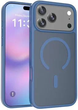 Apple iPhone 18 Pro Hybrid Hoesje met MagSafe Back Cover Matte Lichtblauw