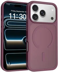 Apple iPhone 18 Pro Max Hybrid Hoesje met MagSafe Back Cover Matte Burgundy afbeelding