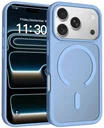 Apple iPhone 18 Pro Max Hybrid Hoesje met MagSafe Back Cover Matte Licht Blauw