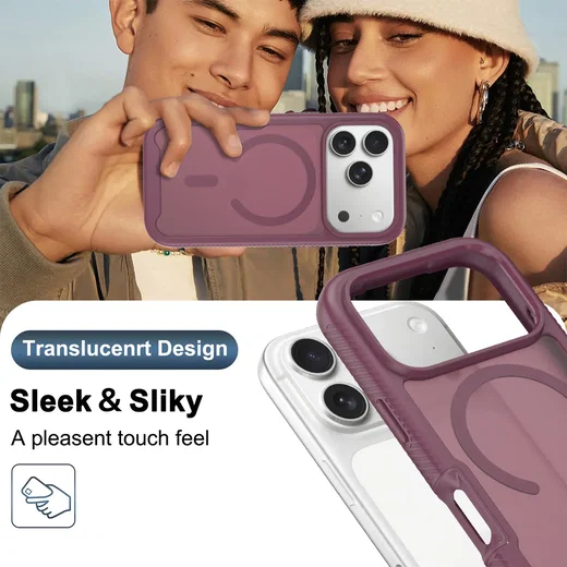 Apple iPhone 18 Pro Hoesje Full Protect 360° Cover met MagSafe Matte Burgundy afbeelding 7