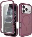 Apple iPhone 18 Pro Hoesje Full Protect 360° Cover met MagSafe Matte Burgundy
