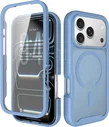 Apple iPhone 18 Pro Hoesje Full Protect 360° Cover met MagSafe Matte Licht Blauw