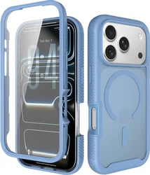 Apple iPhone 18 Pro Hoesje Full Protect 360° Cover met MagSafe Matte Licht Blauw afbeelding