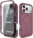 iPhone 18 Pro Max Hoesje Full Protect 360° Cover met MagSafe Matte Burgundy