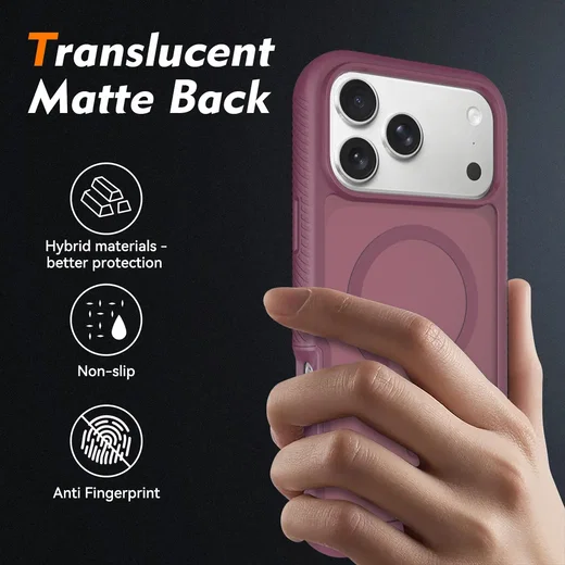 iPhone 18 Pro Max Hoesje Full Protect 360° Cover met MagSafe Matte Burgundy afbeelding 4