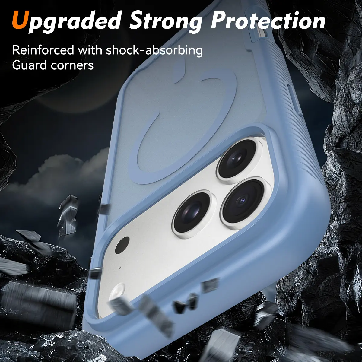 iPhone 18 Pro Max Hoesje Full Protect 360° Cover met MagSafe Matte Licht Blauw afbeelding 3