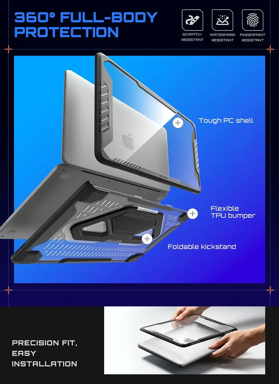 SUPCASE UB Pro Apple MacBook Neo 13 (2026) Hoes Kickstand Zwart afbeelding 4