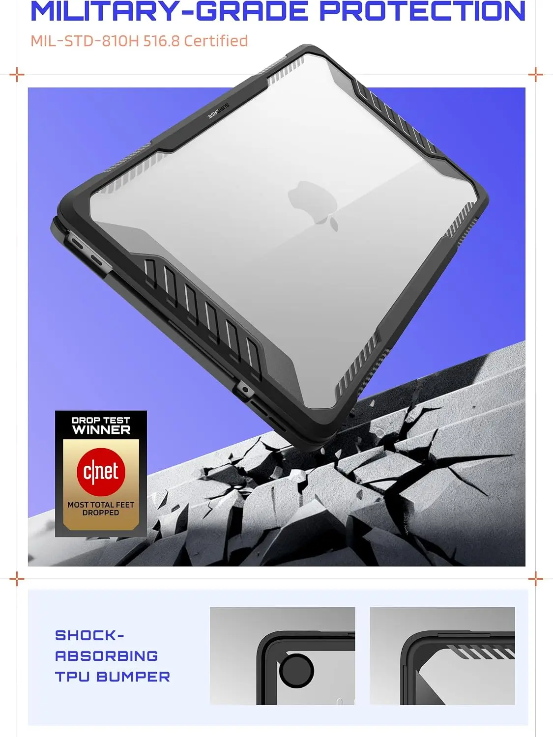 SUPCASE Unicorn Beetle Hoesje voor Apple MacBook Neo 13 (2026) Zwart afbeelding 2