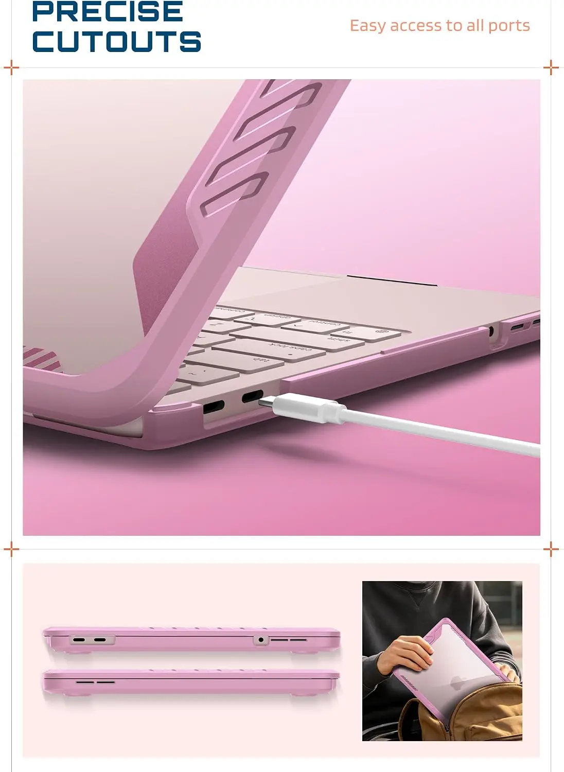 SUPCASE Unicorn Beetle Hoesje voor Apple MacBook Neo 13 (2026) Roze afbeelding 5