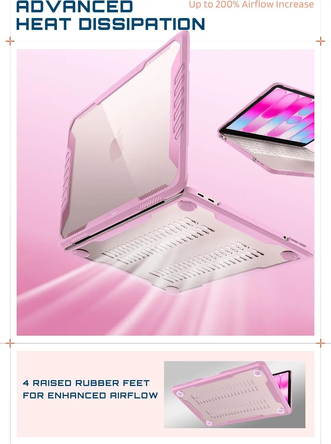 SUPCASE Unicorn Beetle Hoesje voor Apple MacBook Neo 13 (2026) Roze afbeelding 3