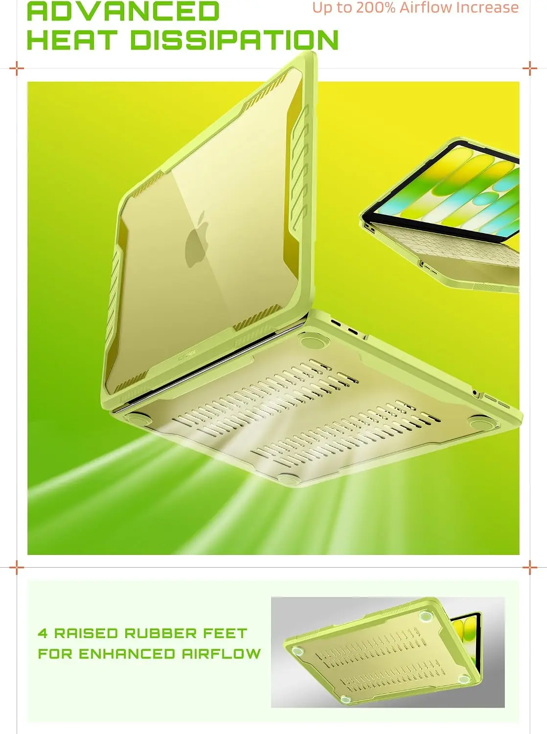 SUPCASE Unicorn Beetle Hoesje voor Apple MacBook Neo 13 (2026) Geel afbeelding 3