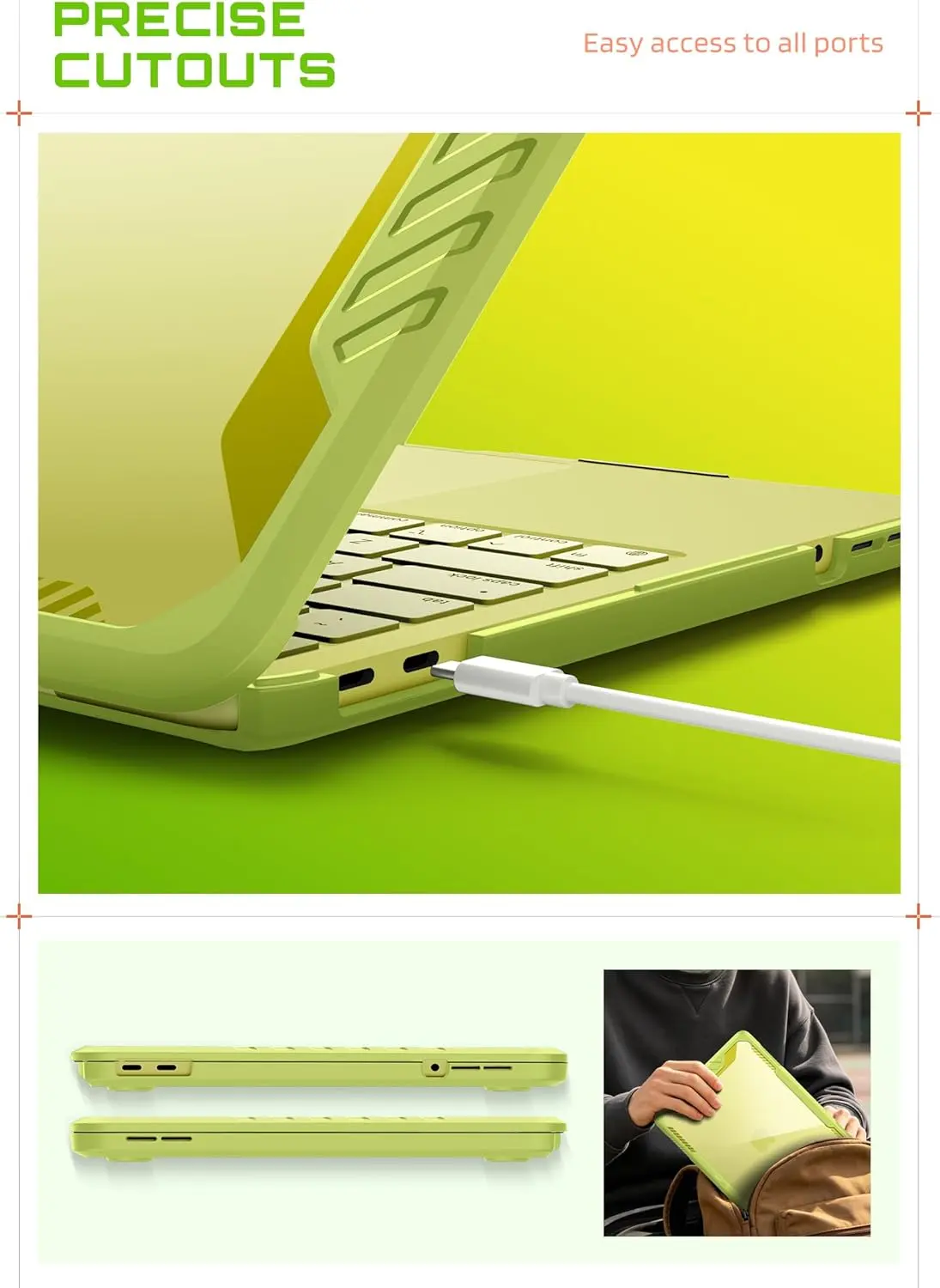 SUPCASE Unicorn Beetle Hoesje voor Apple MacBook Neo 13 (2026) Geel afbeelding 5