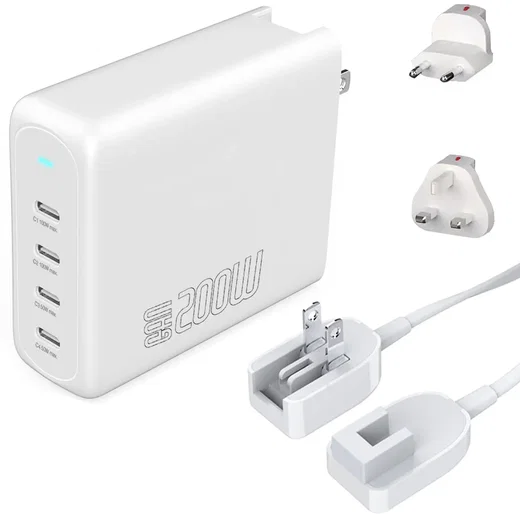 4smarts GaN Flex Pro 200W PD Oplader met Wereldstekker en 4 USB-C Poorten Wit afbeelding 12