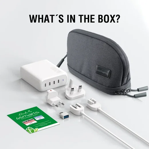 4smarts GaN Flex Pro 200W PD Oplader met Wereldstekker en 4 USB-C Poorten Wit afbeelding 8