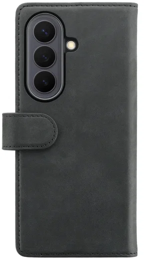 Rosso Deluxe Samsung Galaxy Z Fold 8 Ultra Hoesje Echt Leer Book Case Zwart afbeelding 2