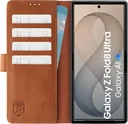 Rosso Deluxe Samsung Galaxy Z Fold 8 Ultra Hoesje Echt Leer Book Case Bruin