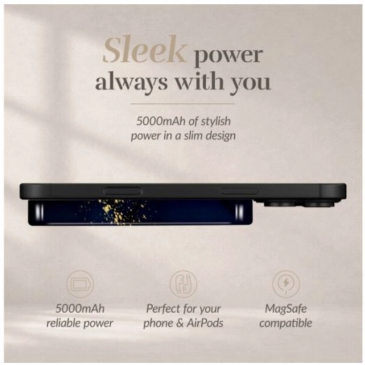 MIO 5.000 mAh Draadloze MagSafe Powerbank Reisformaat 15W Midnight Sparkle afbeelding 5