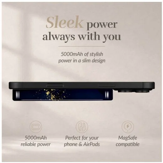 MIO 5.000 mAh Draadloze MagSafe Powerbank Reisformaat 15W Midnight Sparkle afbeelding 5