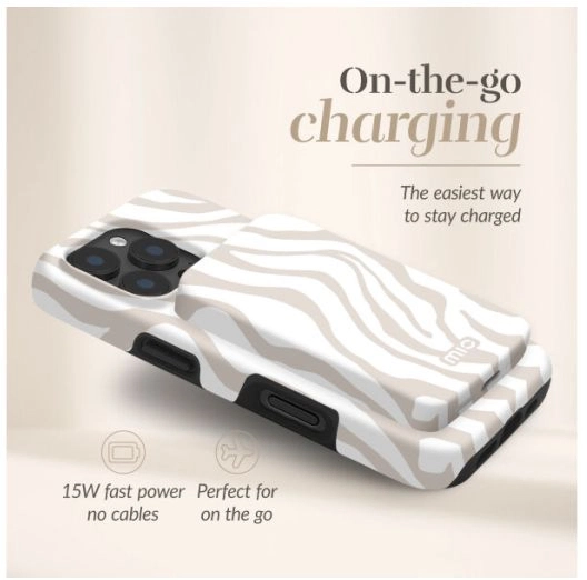 MIO 5.000 mAh Draadloze MagSafe Powerbank Reisformaat 15W Sandy Zebra afbeelding 2